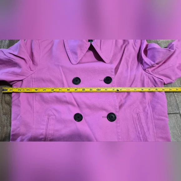 Lauren Ralph Lauren Pink Double-Breasted Cropped Jacket Size Large - Picture 8 of 8